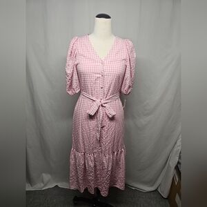 Taylor Pink Ruffled Tiered Midi Sundress